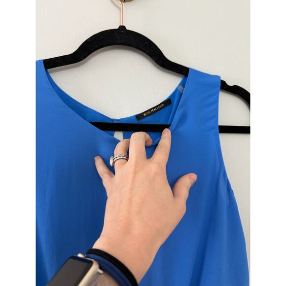 Kobi Halperin Elegant Classic Modern Silk Hailey Blue Waterfall‎ Dress S/M $398 - Picture 9 of 13
